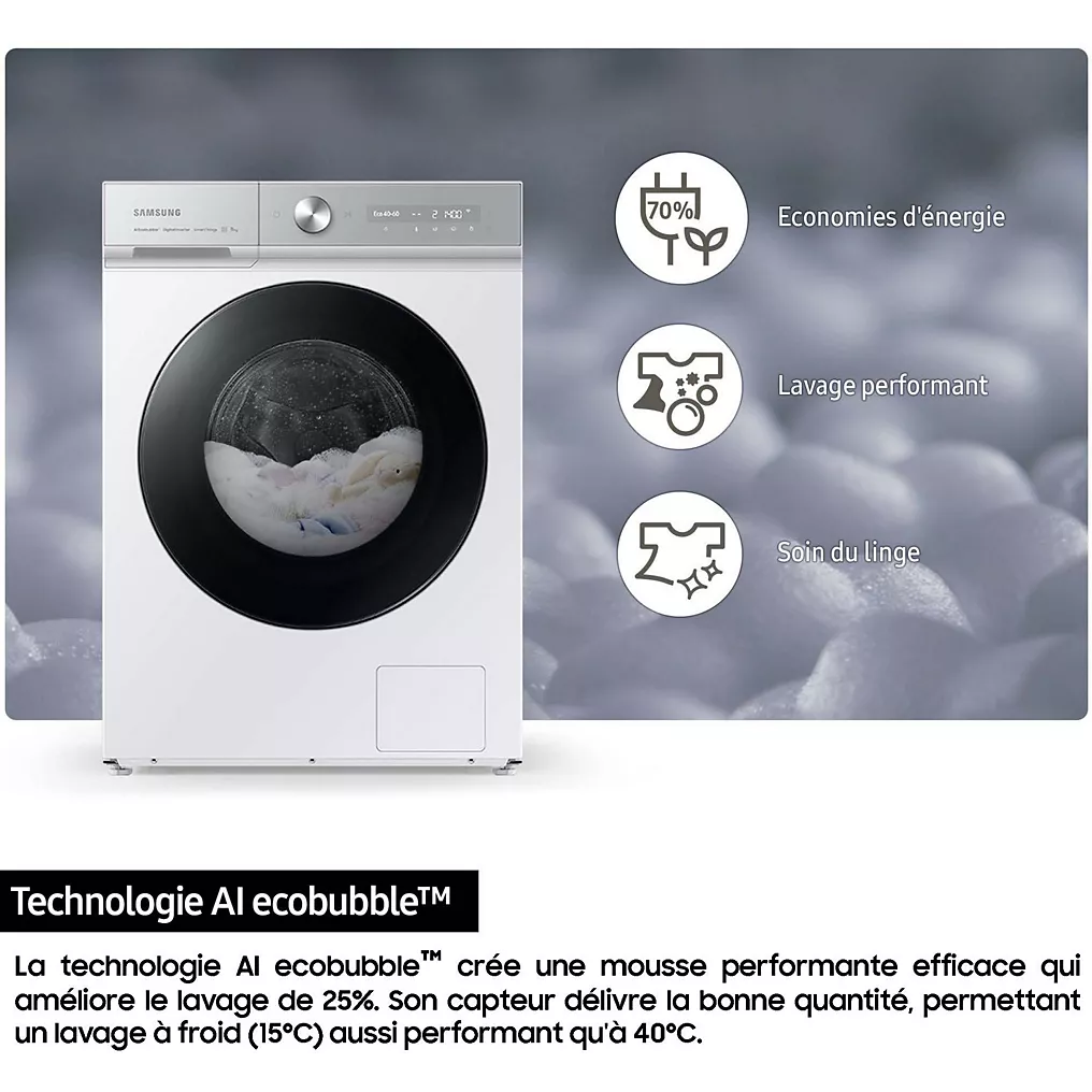 Lave linge hublot SAMSUNG WW11DG5B25AE Bespoke AI – Image 7